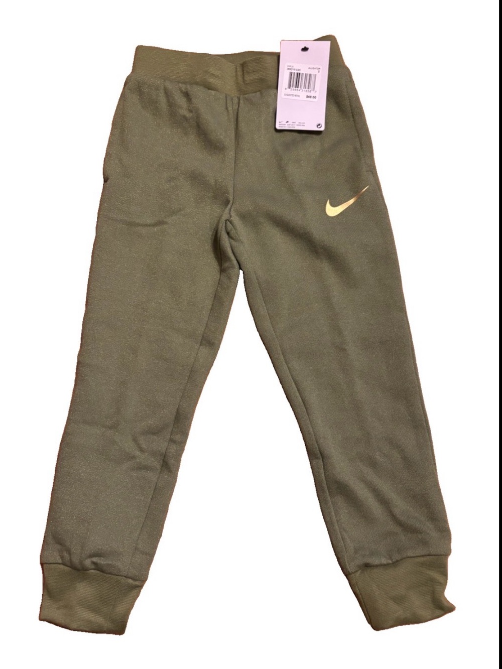 Nike Girls Metallic Sheen Joggers - Green - Size 5